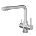 3-Wege-Armatur GIULIA in Edelstahl massiv - 360° drehbare Küchenarmatur aus massivem 304 Edelstahl