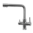 5-Wege-Armatur GIULIA in Edelstahl massiv - 360° drehbare Küchenarmatur aus massivem 304 Edelstahl | L-Auslauf, C-Auslauf, U-Auslauf